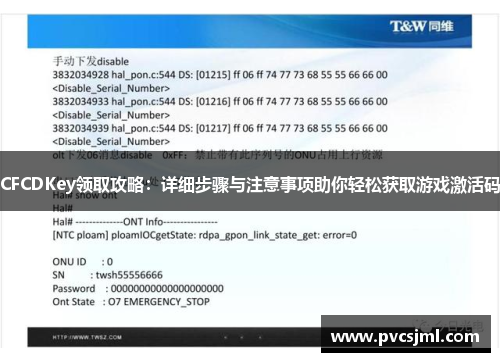CFCDKey领取攻略：详细步骤与注意事项助你轻松获取游戏激活码
